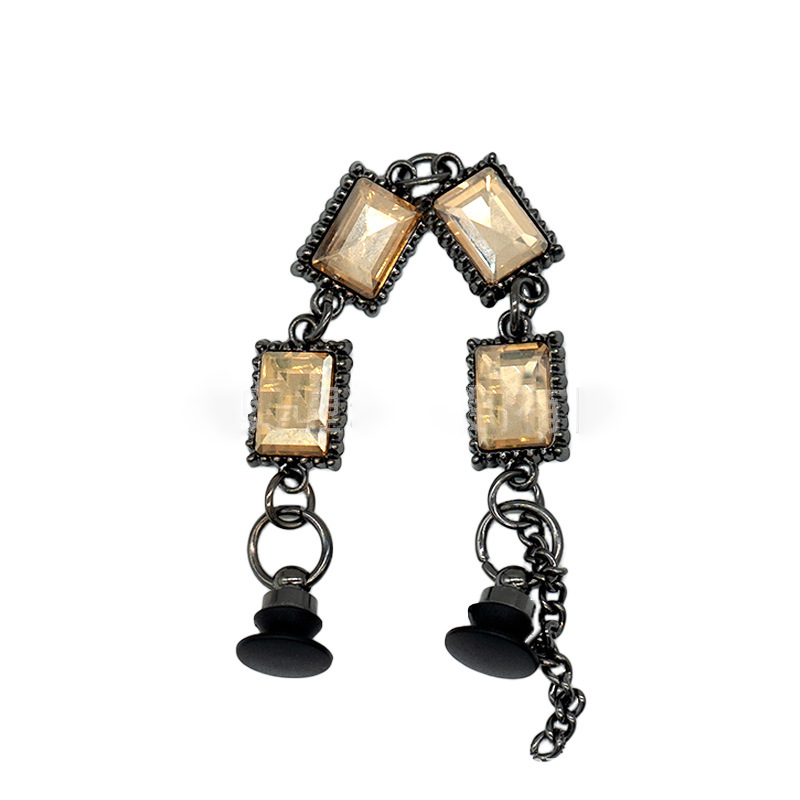 A-28 New Metal Shoe Charms for Crocs DIY Accessories, Detachable Metal Chain Decor with Rhinestones & Crystals, Versatile Shoe Jewelry