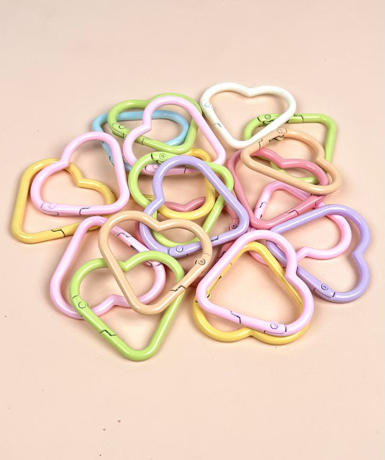A-54 Colorful Baking Paint Spring Clasps &amp; Pastel-Colored Open Spring Rings for DIY Jewelry, Keychains, Book Rings, and Card Holder Hardware
