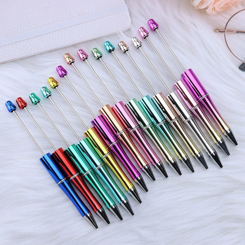 A-02 In Stock DIY Gradient Electroplated Bead Pen - Morandi Color Students' Gift, Promotional Pen, Ready to Ship