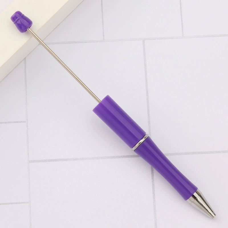 A-30 Beaded Pens Ready Stock Wholesale, DIY Creative Grain Beads Ballpoint Pens, UV Electroplated Beads Three-Color Gradient Bead Pens
