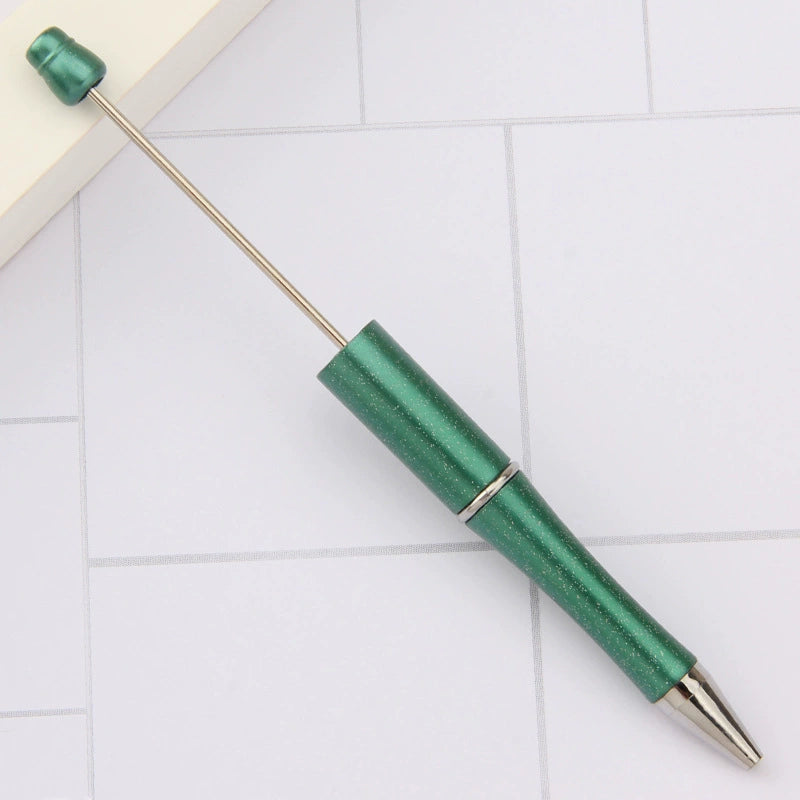 A-30 Beaded Pens Ready Stock Wholesale, DIY Creative Grain Beads Ballpoint Pens, UV Electroplated Beads Three-Color Gradient Bead Pens