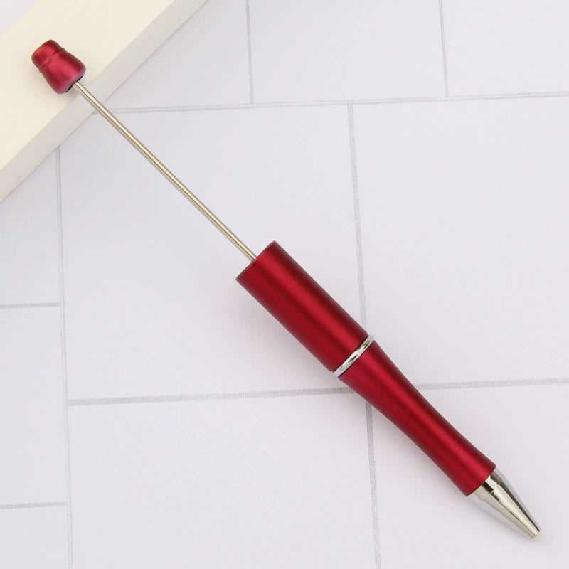 A-30 Beaded Pens Ready Stock Wholesale, DIY Creative Grain Beads Ballpoint Pens, UV Electroplated Beads Three-Color Gradient Bead Pens