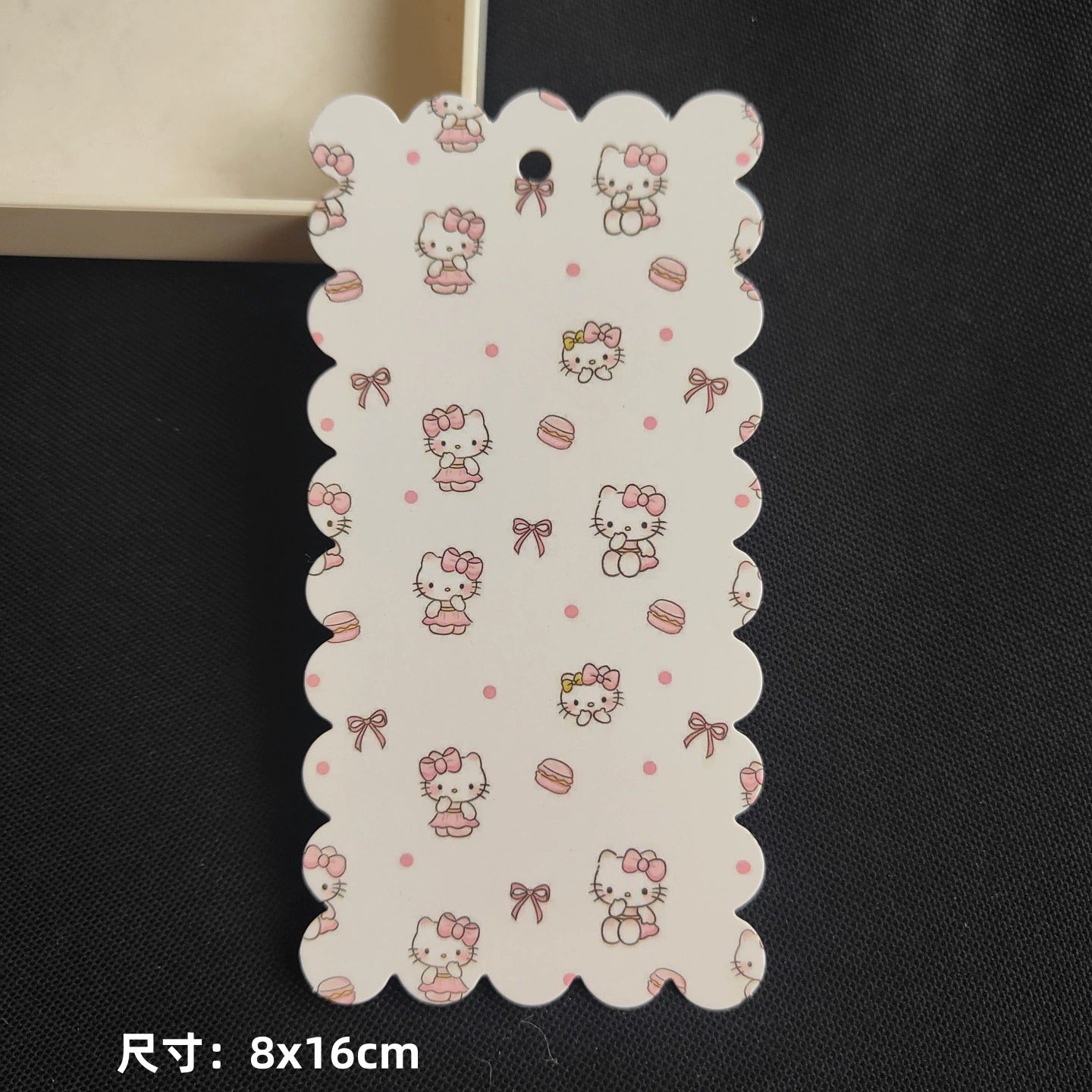 A-53 8x16cm Scalloped/Wavy Edge Decorative Paper Cards for DIY, Backing Card Set for Phone Lanyard & Keychain with Connecting Chain