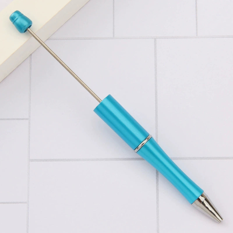 A-30 Beaded Pens Ready Stock Wholesale, DIY Creative Grain Beads Ballpoint Pens, UV Electroplated Beads Three-Color Gradient Bead Pens