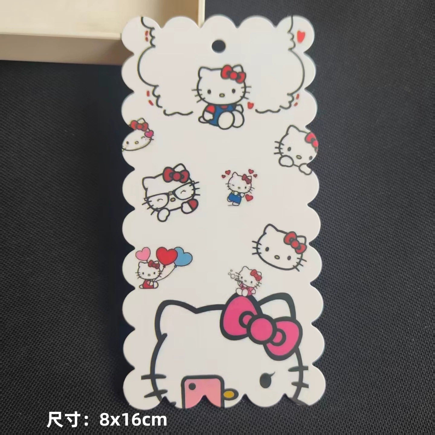 A-53 8x16cm Scalloped/Wavy Edge Decorative Paper Cards for DIY, Backing Card Set for Phone Lanyard & Keychain with Connecting Chain