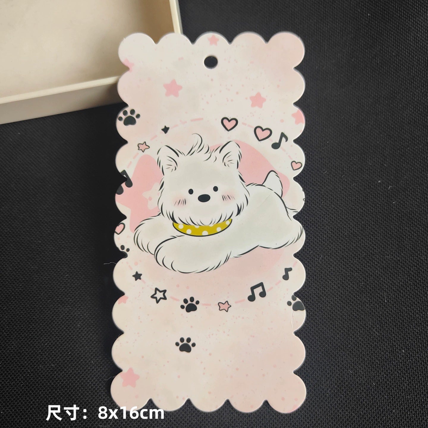 A-53 8x16cm Scalloped/Wavy Edge Decorative Paper Cards for DIY, Backing Card Set for Phone Lanyard & Keychain with Connecting Chain