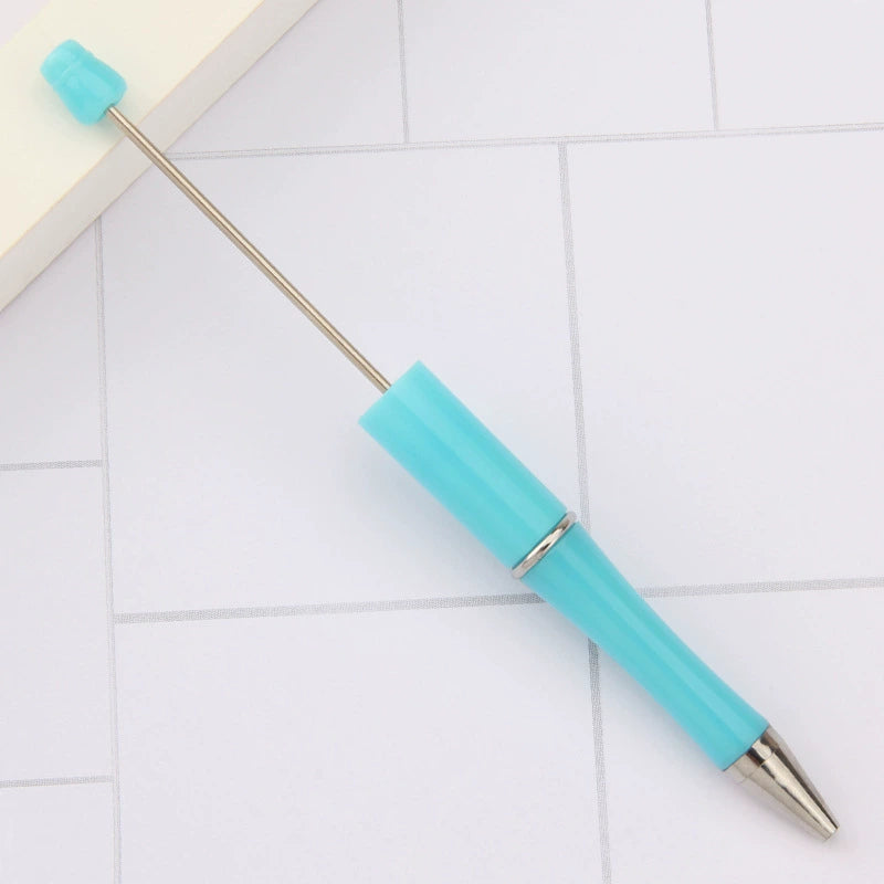 A-30 Beaded Pens Ready Stock Wholesale, DIY Creative Grain Beads Ballpoint Pens, UV Electroplated Beads Three-Color Gradient Bead Pens