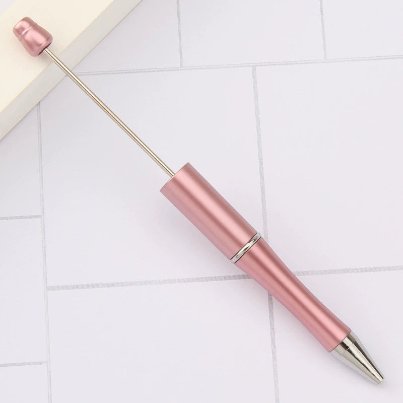 A-30 Beaded Pens Ready Stock Wholesale, DIY Creative Grain Beads Ballpoint Pens, UV Electroplated Beads Three-Color Gradient Bead Pens