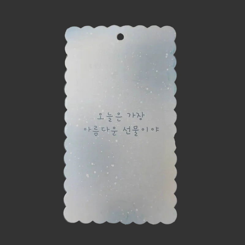 A-51  10x17.5cm Scalloped/Wavy Edge Decorative Paper Cards for DIY, Backing Card Set for Phone Lanyard & Keychain with Connecting Chain