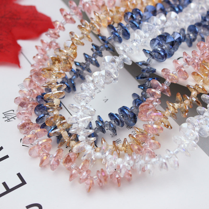 A-18 6mm 8mm 10mm AB Color Single-Hole Satellite Drilled Crystal Glass Beads, 'Flying Saucer' Shapes for DIY Fresh Style Bracelets
