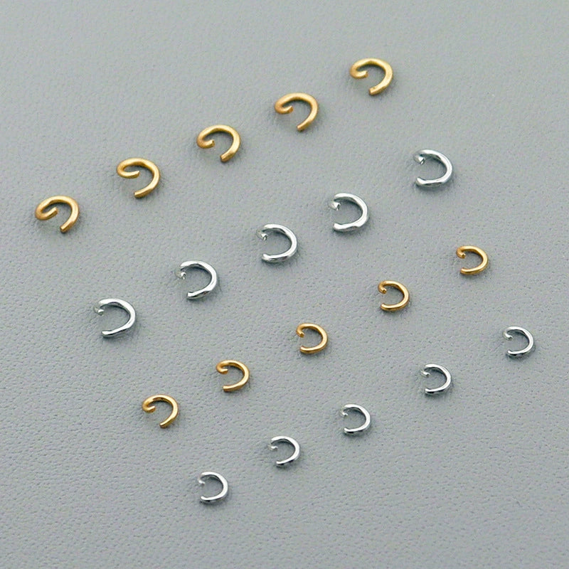 A-11  White K Plated Open Jump Rings for DIY Jewelry Making, Bracelet and Necklace Connectors