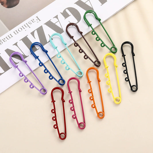 A-38 3-Hole Decorative Safety Pin / Large Brooch for DIY Clothing Accessories, Waist-Cinching Clip, Anti-Gape Security Pin