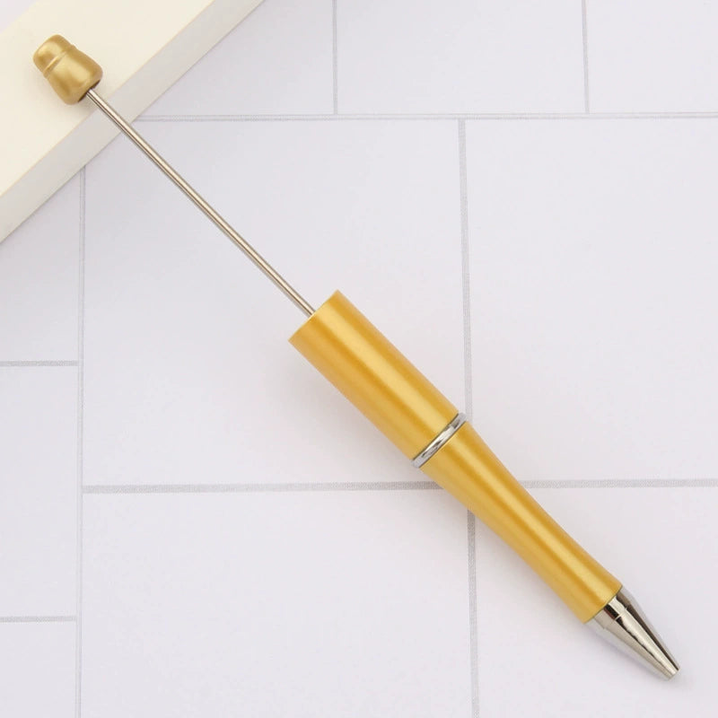 A-30 Beaded Pens Ready Stock Wholesale, DIY Creative Grain Beads Ballpoint Pens, UV Electroplated Beads Three-Color Gradient Bead Pens