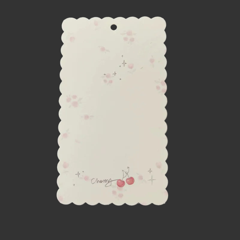 A-51  10x17.5cm Scalloped/Wavy Edge Decorative Paper Cards for DIY, Backing Card Set for Phone Lanyard & Keychain with Connecting Chain