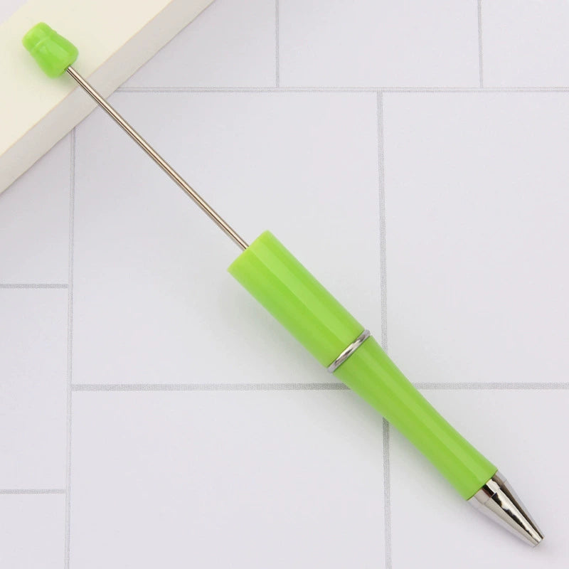 A-30 Beaded Pens Ready Stock Wholesale, DIY Creative Grain Beads Ballpoint Pens, UV Electroplated Beads Three-Color Gradient Bead Pens