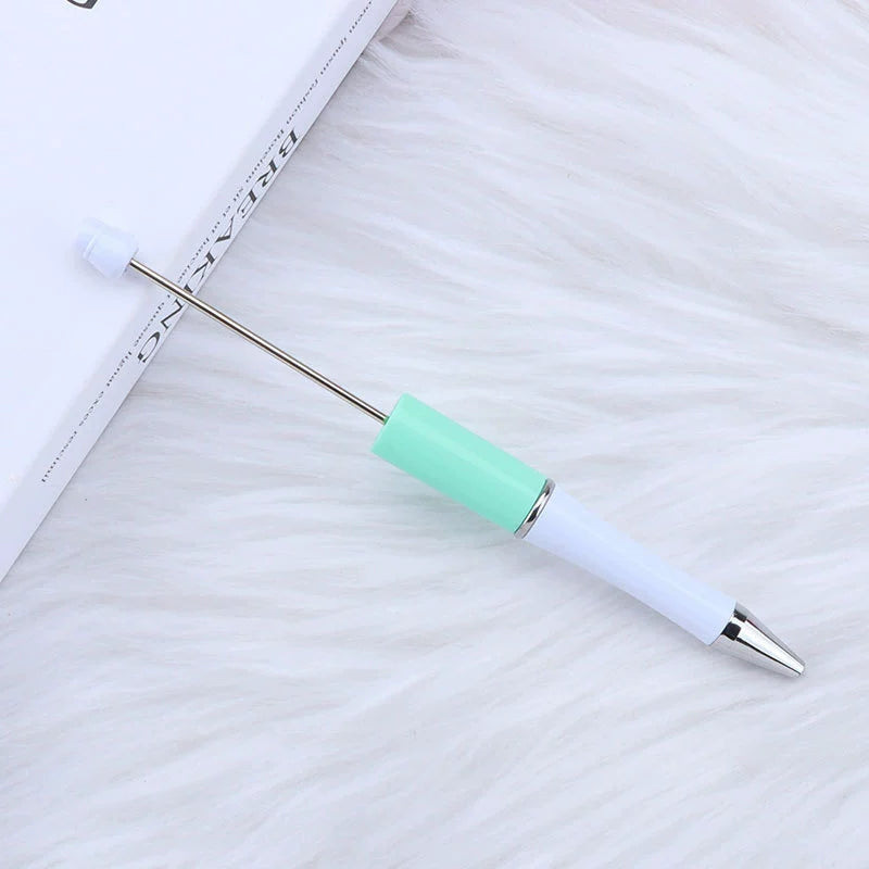 A-30 Beaded Pens Ready Stock Wholesale, DIY Creative Grain Beads Ballpoint Pens, UV Electroplated Beads Three-Color Gradient Bead Pens