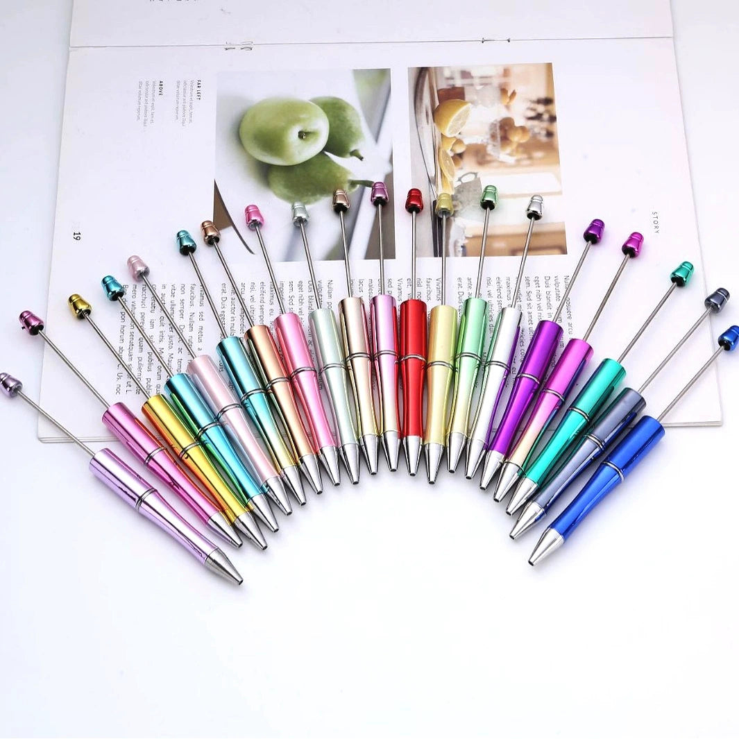 A-02 In Stock DIY Gradient Electroplated Bead Pen - Morandi Color Students' Gift, Promotional Pen, Ready to Ship