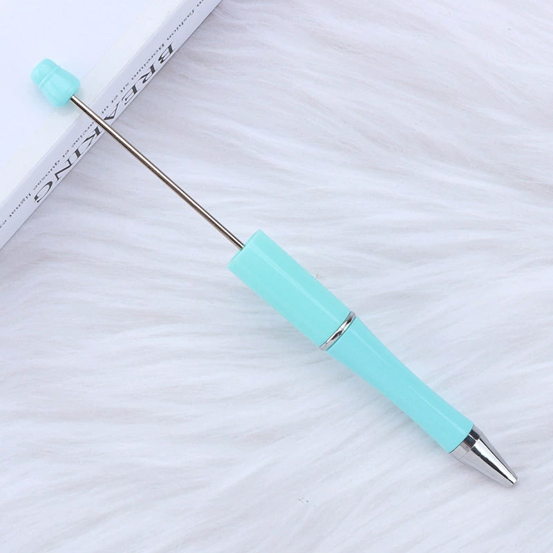 A-30 Beaded Pens Ready Stock Wholesale, DIY Creative Grain Beads Ballpoint Pens, UV Electroplated Beads Three-Color Gradient Bead Pens