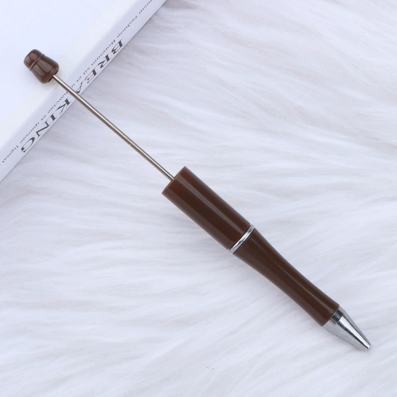 A-30 Beaded Pens Ready Stock Wholesale, DIY Creative Grain Beads Ballpoint Pens, UV Electroplated Beads Three-Color Gradient Bead Pens