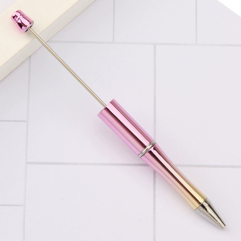 A-02 In Stock DIY Gradient Electroplated Bead Pen - Morandi Color Students' Gift, Promotional Pen, Ready to Ship
