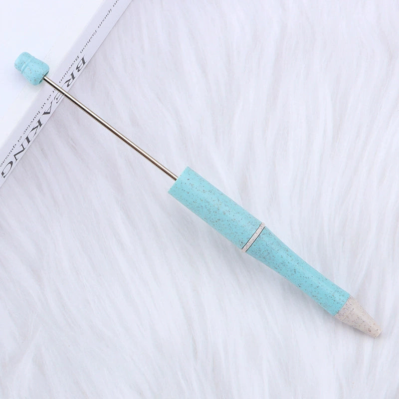 A-30 Beaded Pens Ready Stock Wholesale, DIY Creative Grain Beads Ballpoint Pens, UV Electroplated Beads Three-Color Gradient Bead Pens