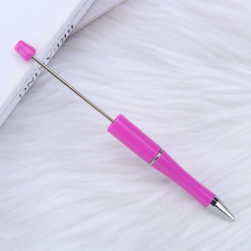 A-30 Beaded Pens Ready Stock Wholesale, DIY Creative Grain Beads Ballpoint Pens, UV Electroplated Beads Three-Color Gradient Bead Pens