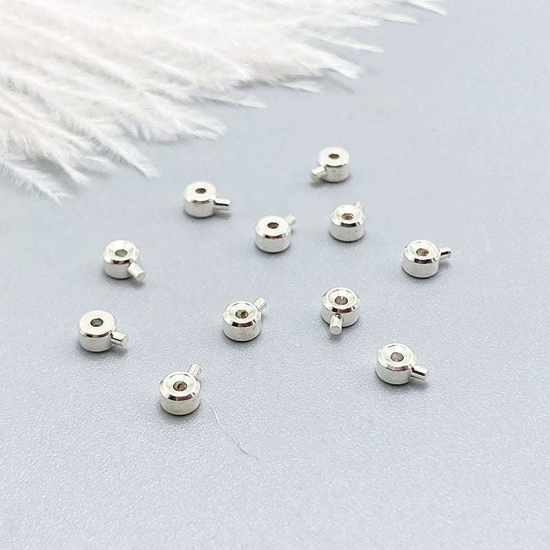 A-17 S925 Sterling Silver Precision Crafted End Clasps for Jewelry Making, DIY Wire Securing Findings