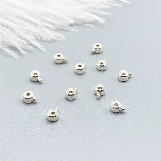 A-17 S925 Sterling Silver Precision Crafted End Clasps for Jewelry Making, DIY Wire Securing Findings