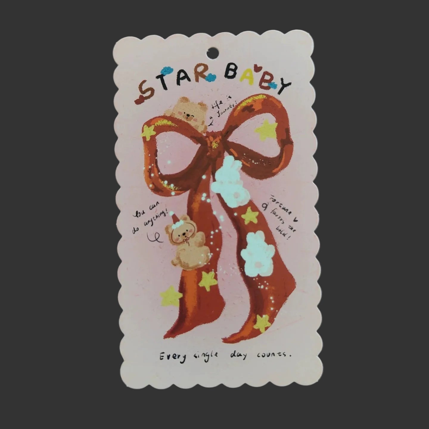 A-51  10x17.5cm Scalloped/Wavy Edge Decorative Paper Cards for DIY, Backing Card Set for Phone Lanyard & Keychain with Connecting Chain