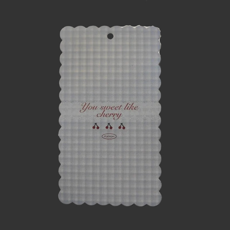 A-51  10x17.5cm Scalloped/Wavy Edge Decorative Paper Cards for DIY, Backing Card Set for Phone Lanyard & Keychain with Connecting Chain
