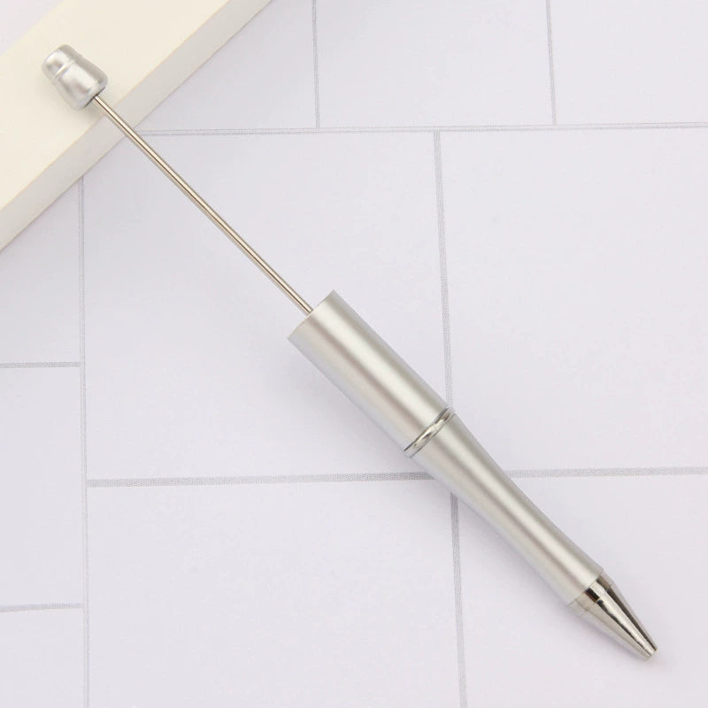 A-30 Beaded Pens Ready Stock Wholesale, DIY Creative Grain Beads Ballpoint Pens, UV Electroplated Beads Three-Color Gradient Bead Pens