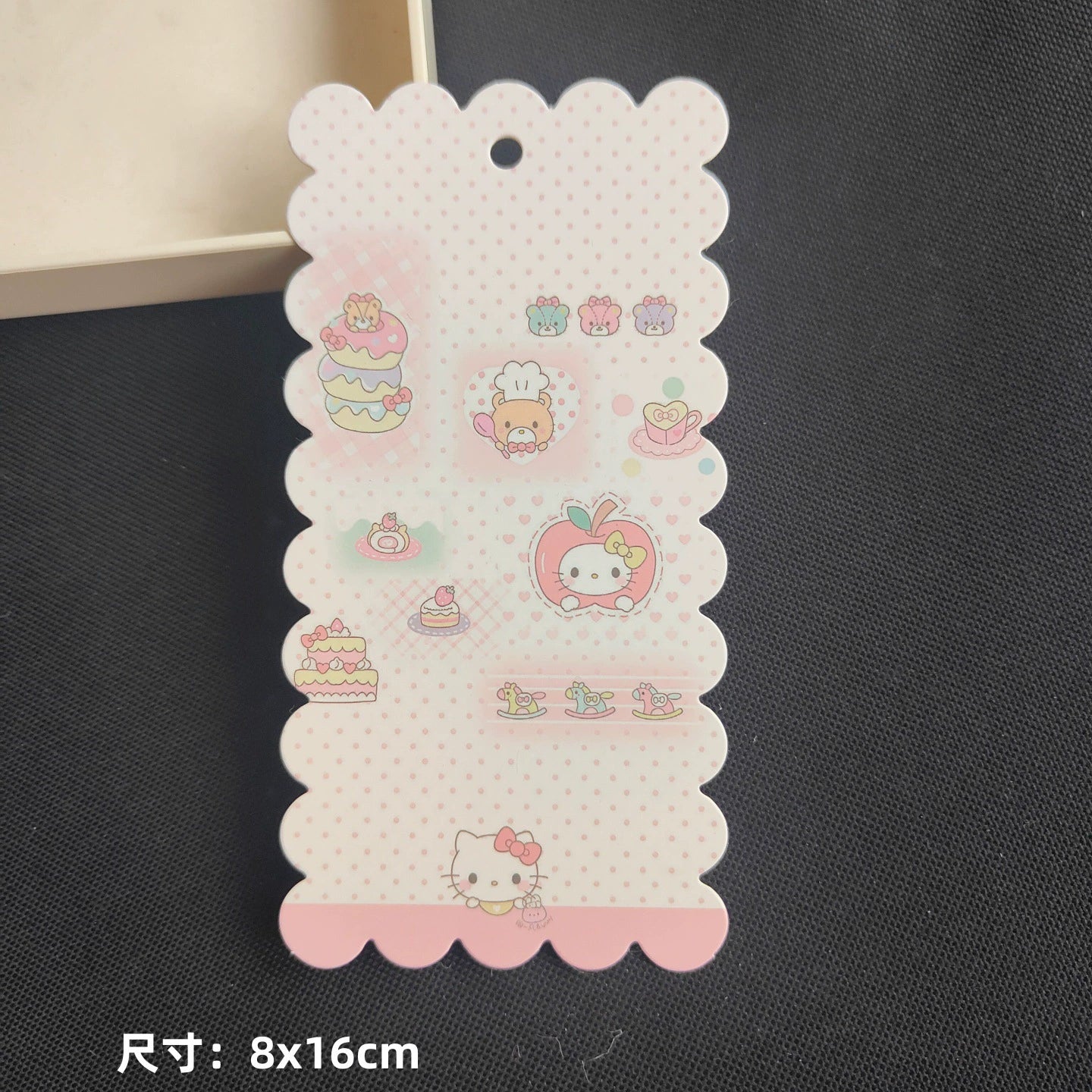 A-53 8x16cm Scalloped/Wavy Edge Decorative Paper Cards for DIY, Backing Card Set for Phone Lanyard & Keychain with Connecting Chain