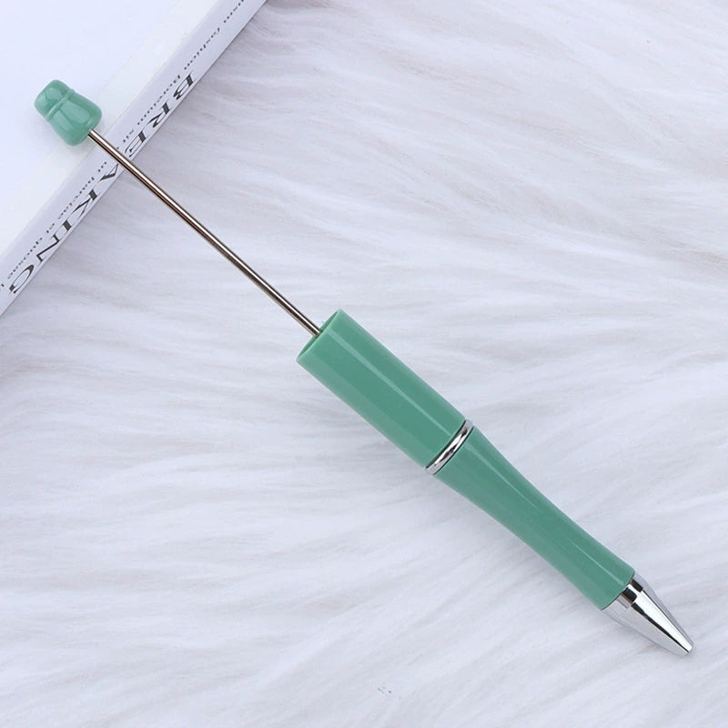 A-30 Beaded Pens Ready Stock Wholesale, DIY Creative Grain Beads Ballpoint Pens, UV Electroplated Beads Three-Color Gradient Bead Pens