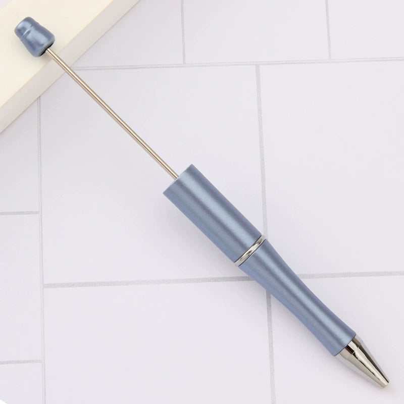 A-30 Beaded Pens Ready Stock Wholesale, DIY Creative Grain Beads Ballpoint Pens, UV Electroplated Beads Three-Color Gradient Bead Pens
