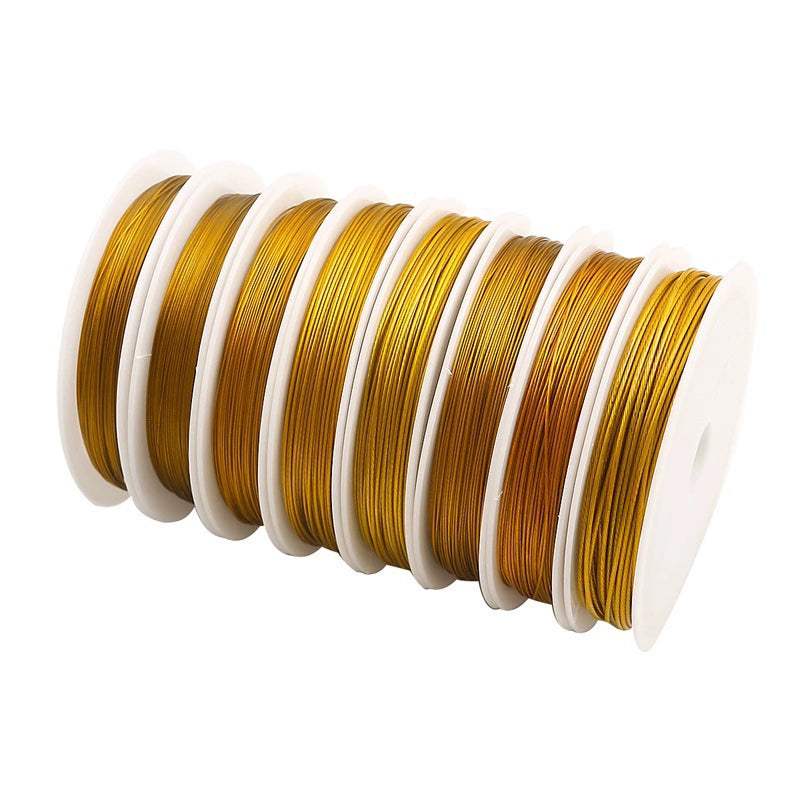 A-01 1mm Gold Craft Wire, Professional Grade Beading Thread for Handmade Bracelet and Necklace Design