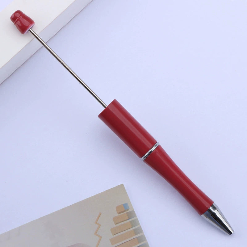 A-30 Beaded Pens Ready Stock Wholesale, DIY Creative Grain Beads Ballpoint Pens, UV Electroplated Beads Three-Color Gradient Bead Pens