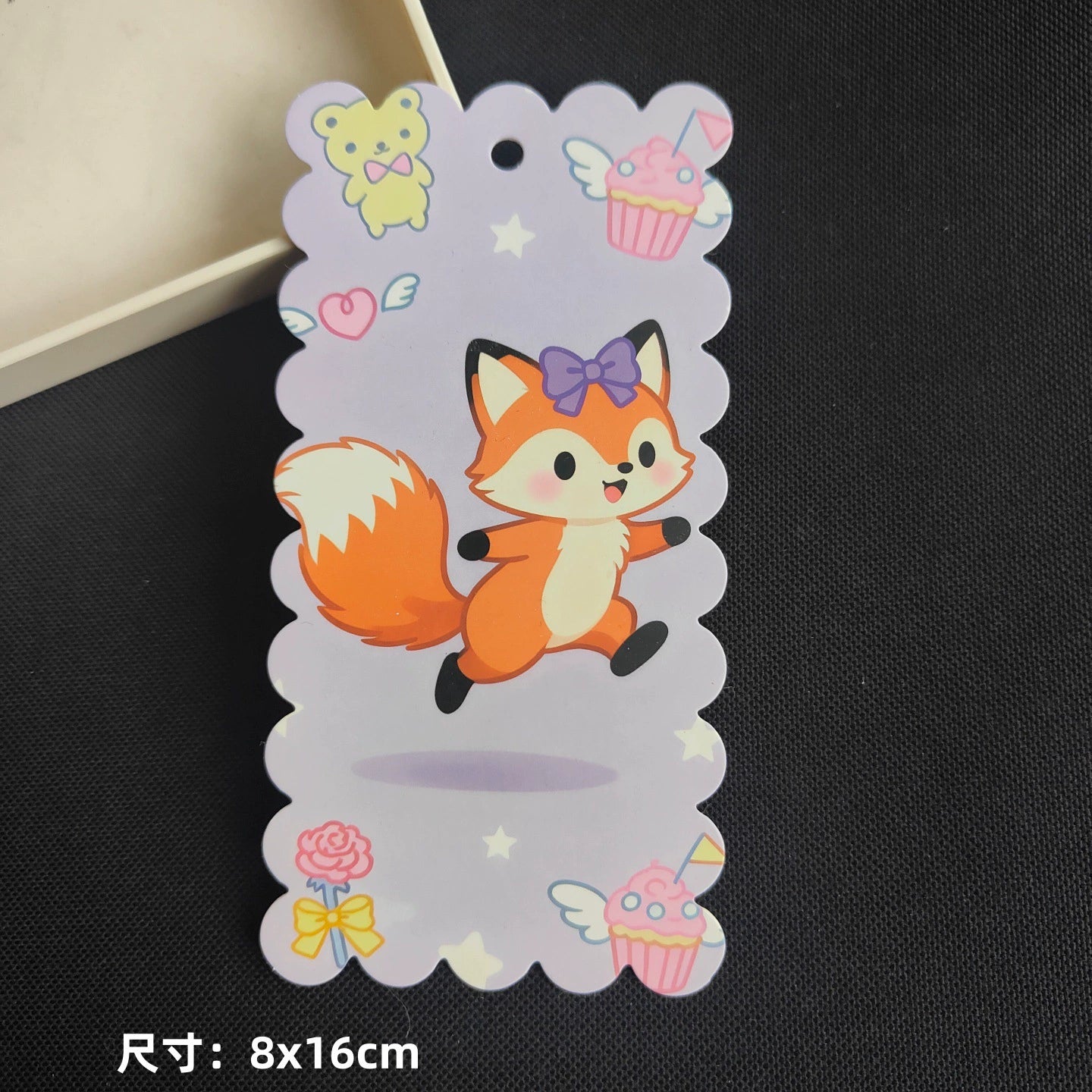 A-53 8x16cm Scalloped/Wavy Edge Decorative Paper Cards for DIY, Backing Card Set for Phone Lanyard & Keychain with Connecting Chain