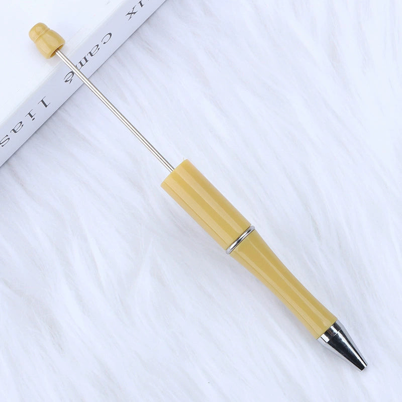 A-30 Beaded Pens Ready Stock Wholesale, DIY Creative Grain Beads Ballpoint Pens, UV Electroplated Beads Three-Color Gradient Bead Pens