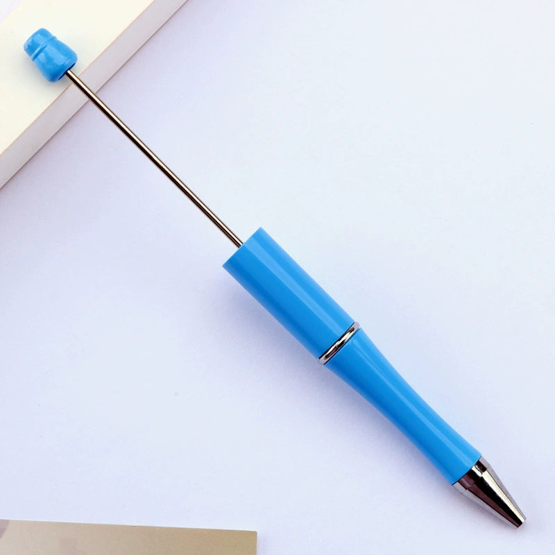 A-30 Beaded Pens Ready Stock Wholesale, DIY Creative Grain Beads Ballpoint Pens, UV Electroplated Beads Three-Color Gradient Bead Pens