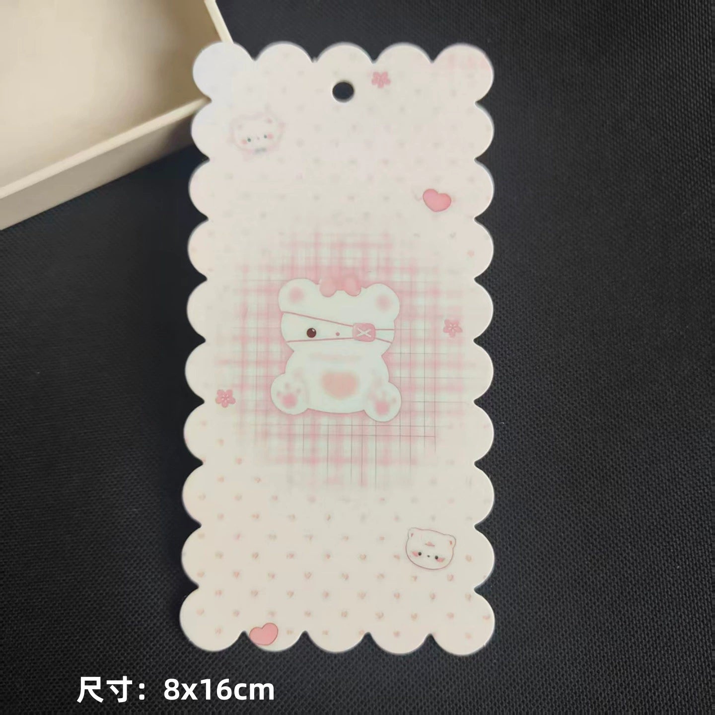 A-53 8x16cm Scalloped/Wavy Edge Decorative Paper Cards for DIY, Backing Card Set for Phone Lanyard & Keychain with Connecting Chain