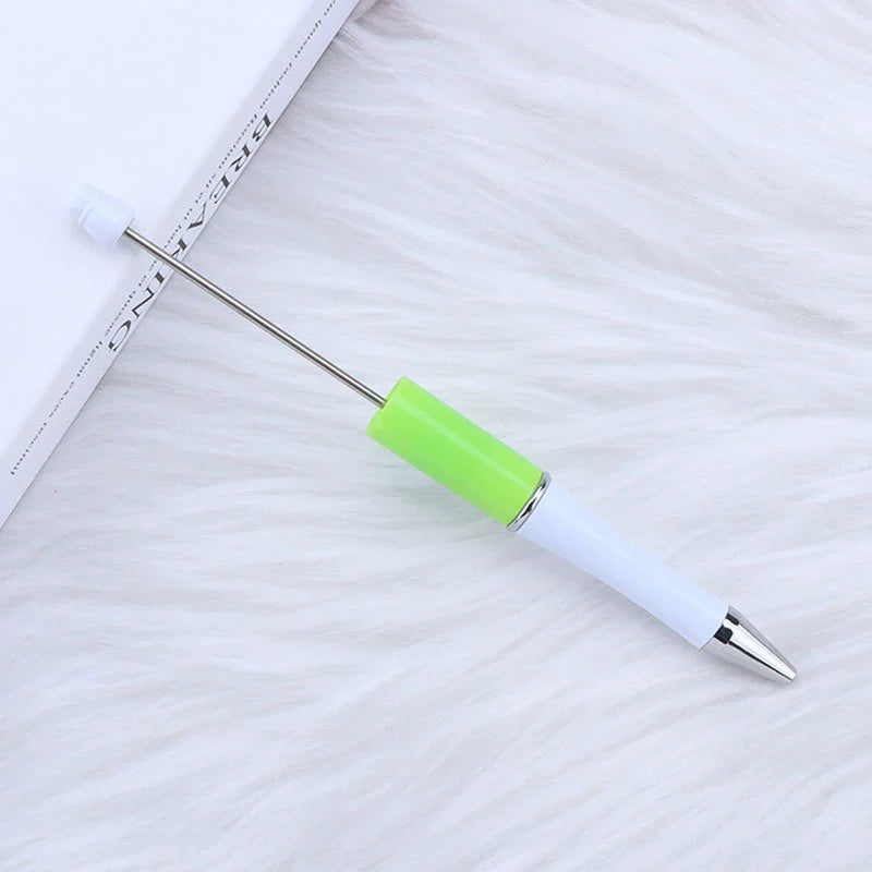 A-30 Beaded Pens Ready Stock Wholesale, DIY Creative Grain Beads Ballpoint Pens, UV Electroplated Beads Three-Color Gradient Bead Pens