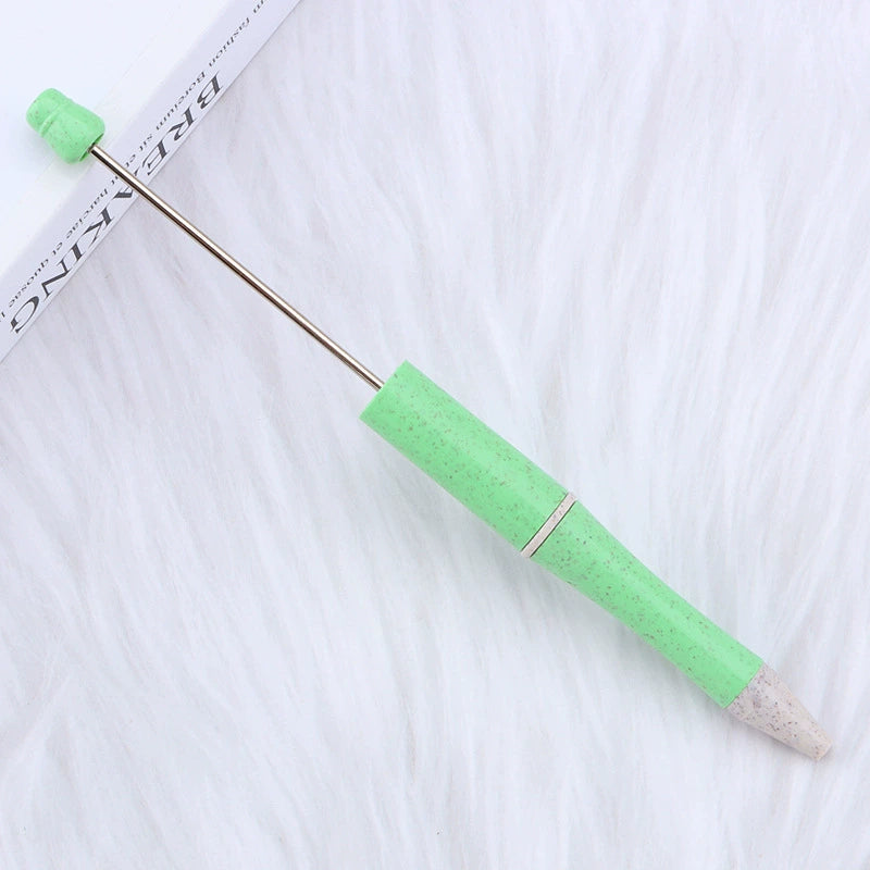 A-30 Beaded Pens Ready Stock Wholesale, DIY Creative Grain Beads Ballpoint Pens, UV Electroplated Beads Three-Color Gradient Bead Pens
