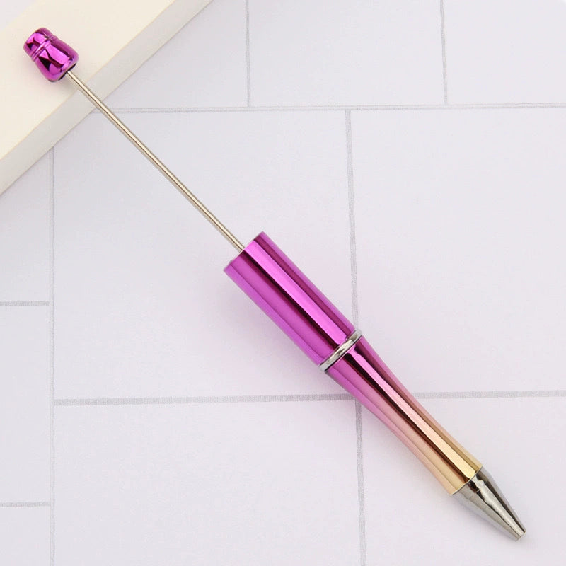 A-02 In Stock DIY Gradient Electroplated Bead Pen - Morandi Color Students' Gift, Promotional Pen, Ready to Ship