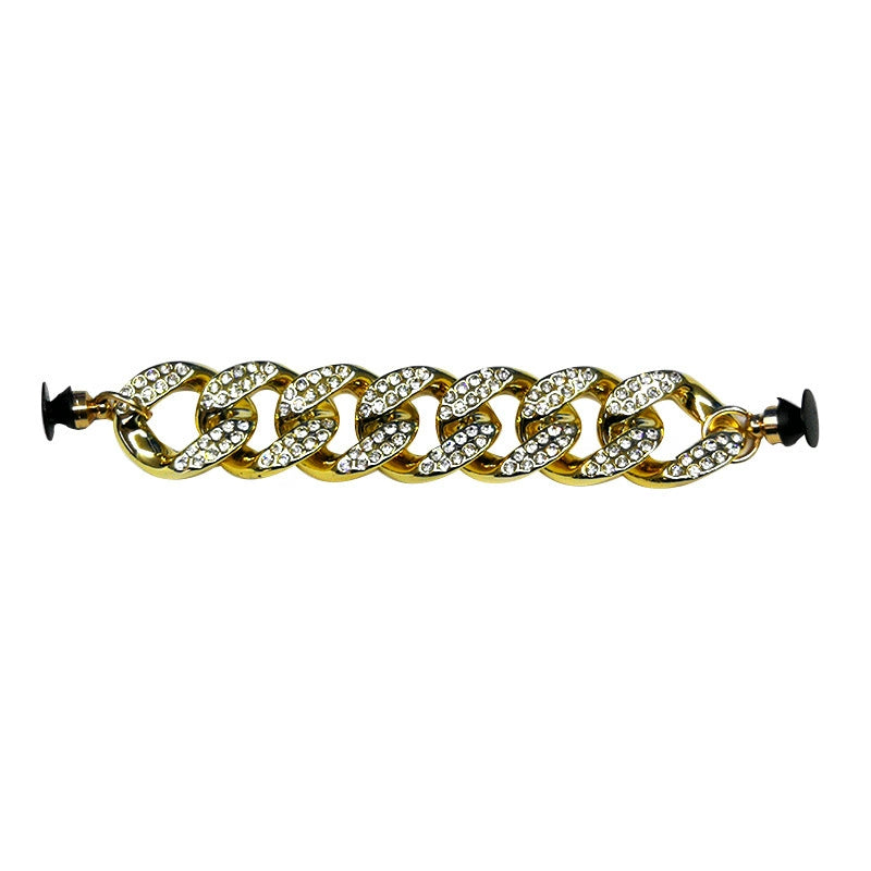 A-28 New Metal Shoe Charms for Crocs DIY Accessories, Detachable Metal Chain Decor with Rhinestones & Crystals, Versatile Shoe Jewelry