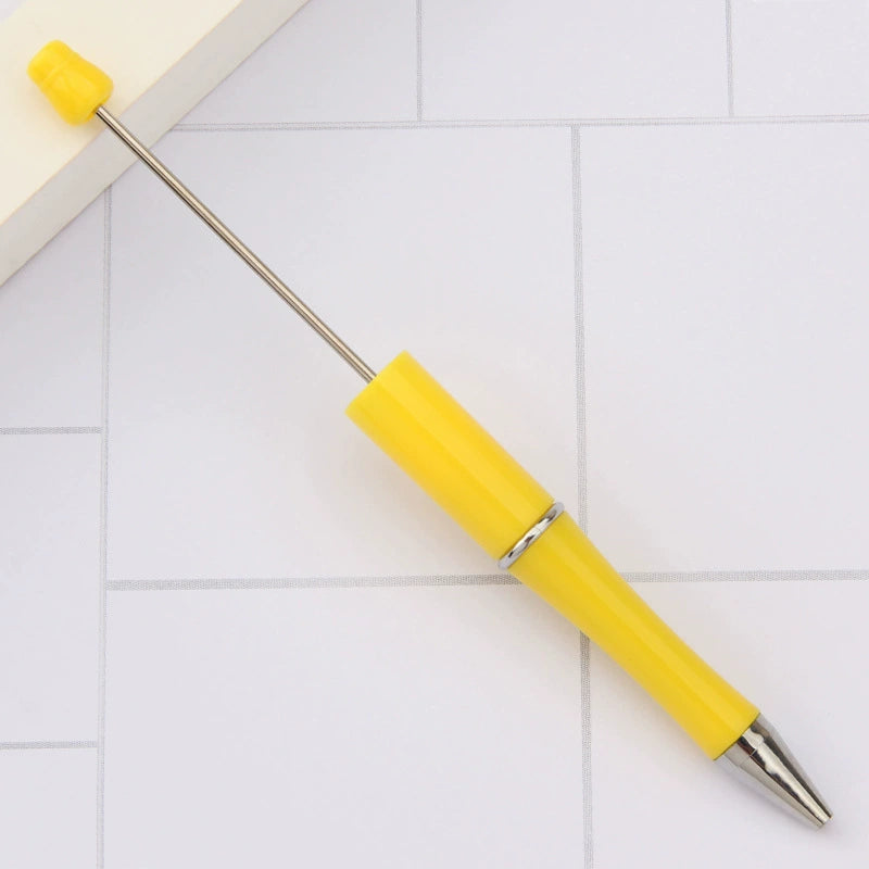 A-30 Beaded Pens Ready Stock Wholesale, DIY Creative Grain Beads Ballpoint Pens, UV Electroplated Beads Three-Color Gradient Bead Pens