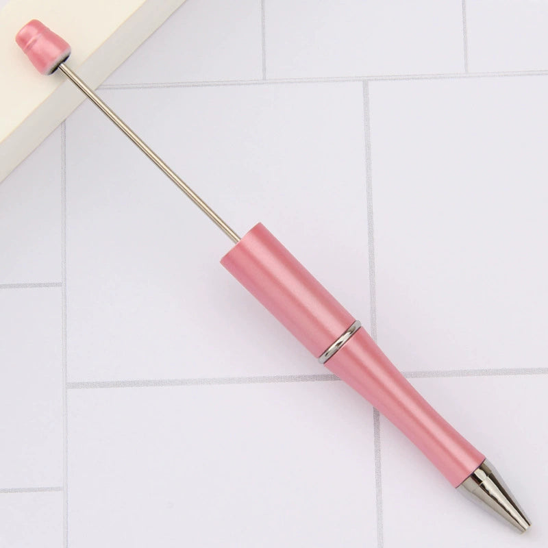 A-30 Beaded Pens Ready Stock Wholesale, DIY Creative Grain Beads Ballpoint Pens, UV Electroplated Beads Three-Color Gradient Bead Pens
