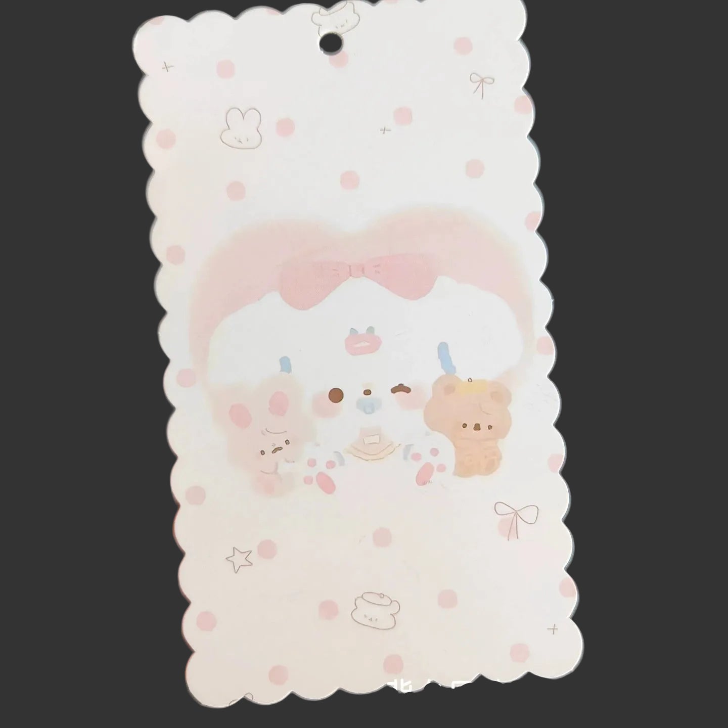 A-51  10x17.5cm Scalloped/Wavy Edge Decorative Paper Cards for DIY, Backing Card Set for Phone Lanyard & Keychain with Connecting Chain