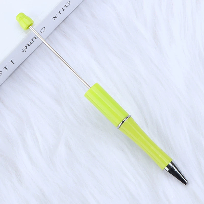 A-30 Beaded Pens Ready Stock Wholesale, DIY Creative Grain Beads Ballpoint Pens, UV Electroplated Beads Three-Color Gradient Bead Pens