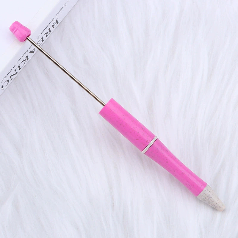 A-30 Beaded Pens Ready Stock Wholesale, DIY Creative Grain Beads Ballpoint Pens, UV Electroplated Beads Three-Color Gradient Bead Pens
