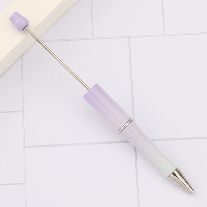 A-30 Beaded Pens Ready Stock Wholesale, DIY Creative Grain Beads Ballpoint Pens, UV Electroplated Beads Three-Color Gradient Bead Pens